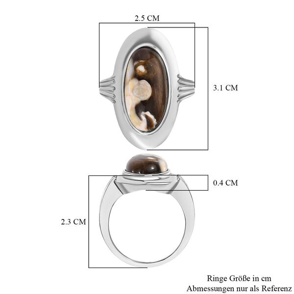 Der Schimmer der Natur - Erdnuss Holz Jaspis Ring 316L Edelstahl (Größe 17.00) ca. 7.75 ct image number 5
