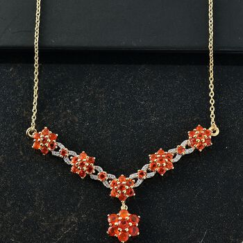 D'Joy AAA Blaze Feueropal Halskette ca. 45 cm 925 Silber 750 Gelbgold Vermeil ca. 3,94 ct.