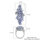 Floraler Tansanit Cluster-Ring, 925 Silber platiniert  ca. 5,25 ct image number 6