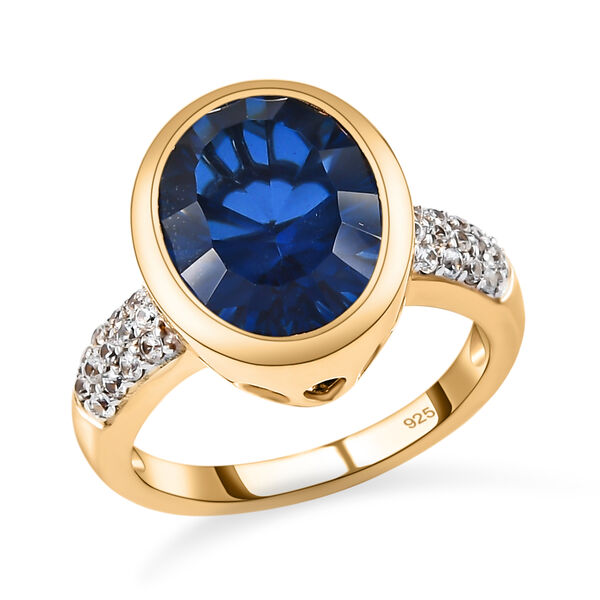 Ceylonfarbener Quarz und Zirkon-Ring, 925 Silber vergoldet - 5,11 ct.&nbsp; image number 3