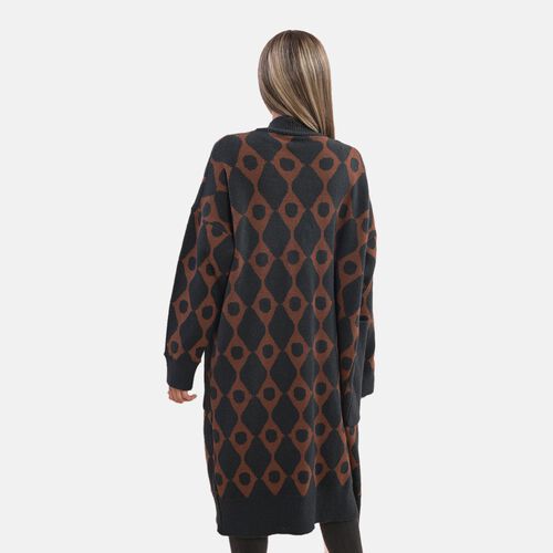 LA MAREY - offene Strickjacke mit Farbkontrast, Einheitsgröße Schwarz image number 1