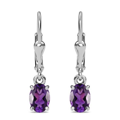 AAA Natürliche, marokkanische Amethyst-Ohrringe, 925 Silber platiniert ca. 2,29 ct