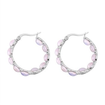 Wei&szlig;e simulierte Opal-Inside-Out-Creolen