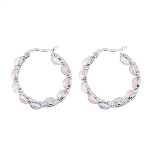 Wei&szlig;e simulierte Opal-Inside-Out-Creolen image number 4