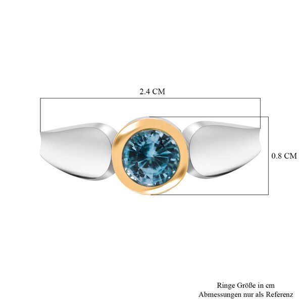 AA blauer Zirkon zweifarbiger Ring - 1,35 ct. image number 6