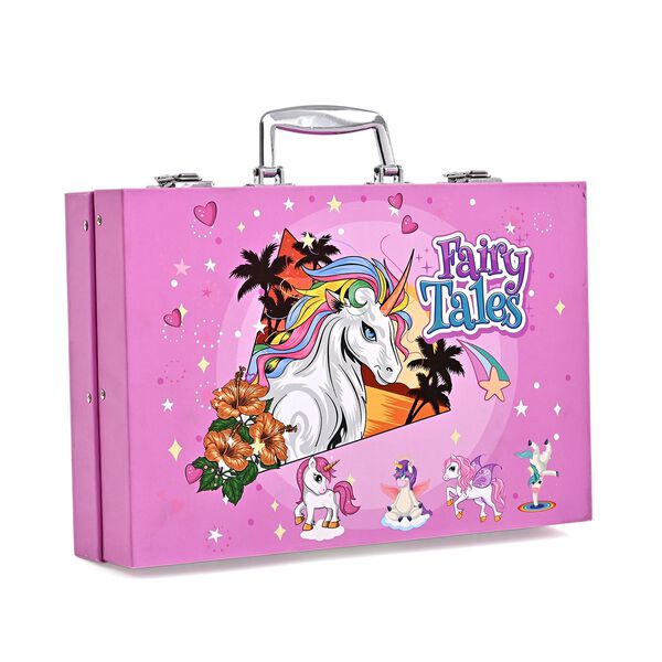 LIVMORE K&uuml;nstler Malset 115 teilig im Kreativkoffer 34 x 23 cm Rosa image number 4