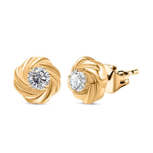 Moissanit Schmuckset, 925 Silber 750 Gelbgold Vermeil - 0,75 ct. image number 7