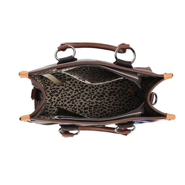 Chaos by Elsie Echtleder Crossbody-Tasche mit RFID-Schutz, 36x15x25cm, mehrfarbiges, matt gepr&auml;gtes Muster image number 5