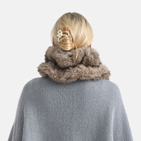 Elastischer Webpelz-Schal, Einheitsgr&ouml;&szlig;e, Hellbraun image number 2