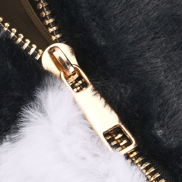 Crossbody Bag in Kuhfell-Optik, Schwarz-Weiß, 26x17x13cm image number 7