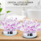 2er-Set kristallklare Lotusblume mit Drehsockel und Geschenkbox, Lila image number 1