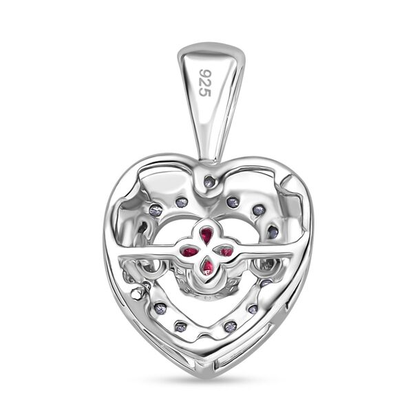 Afrikanischer Rubin und Moissanit Herz Anh&auml;nger - 0,55 ct. image number 5
