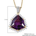 AA afrikanischer Amethyst und Zirkon-Anhänger mit Kette - 22,25 ct. image number 6