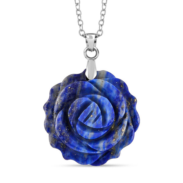 2er Set - Handgeschnitzter Lapislazuli Anhänger mit Kette und Ring (Größe 16.00), ca. 30.00 ct image number 6