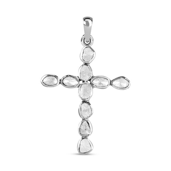 Pristine Polki Diamant Kreuz Anhänger - 0,50 ct. image number 0