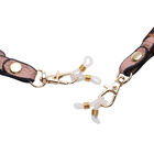 Brillenkette mit 100% Lederband, Leopardenmuster, Rosa und Gold image number 2