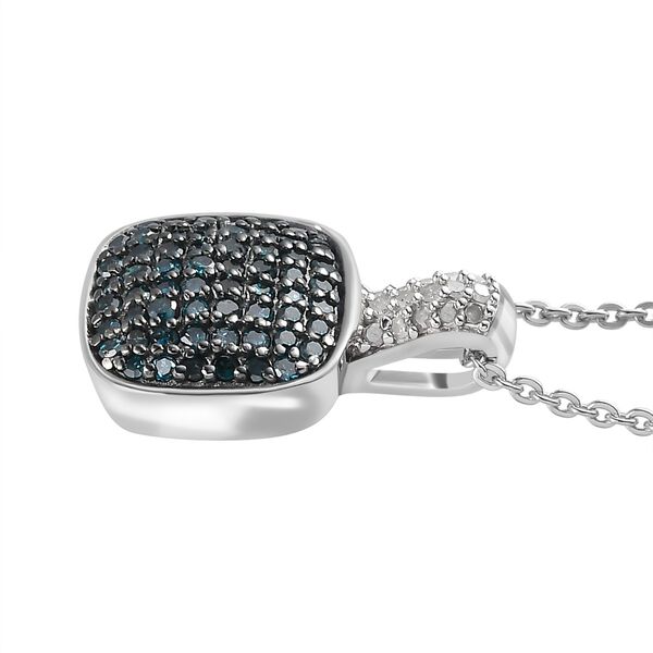 Blauer Diamant Anh&auml;nger mit Kette im Schmuckset, 925 Silber platiniert ca. 0,50 ct image number 3