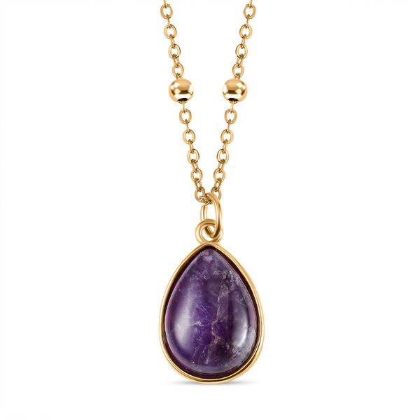 Zweifarbiger Amethyst Anh&auml;nger mit Kette, ca. 15.00 ct