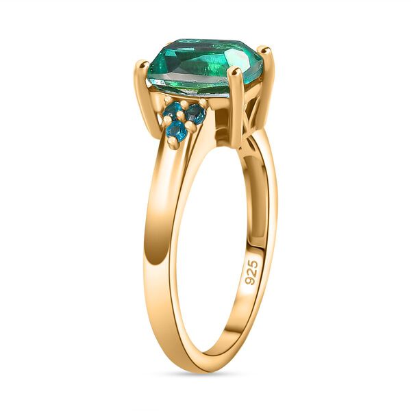 Pfau Quarz Triplette Schmuckset 925 Silber 750 Gelbgold Vermeil ca. 4,85 ct. image number 5