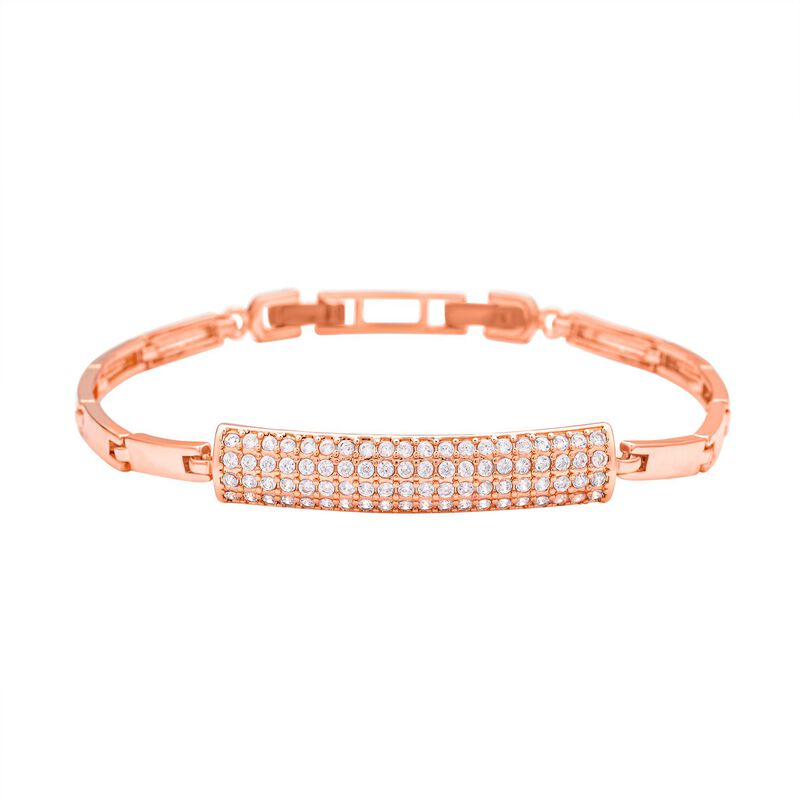 Weißes Zirkonia-Armband, ca. 19 cm, Roséfarben ca. 2.00 ct image number 0