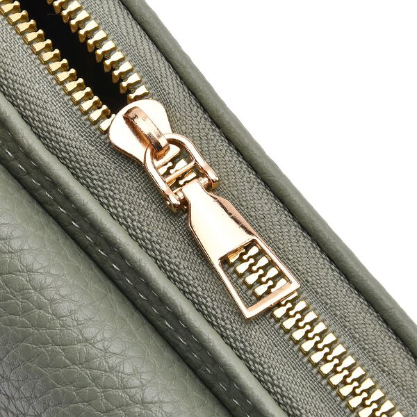 Crossbody-Tasche mit Klappfach, gemustertem Trageriemen und RFID-Schutz - 19x5x11 cm, Grün image number 6