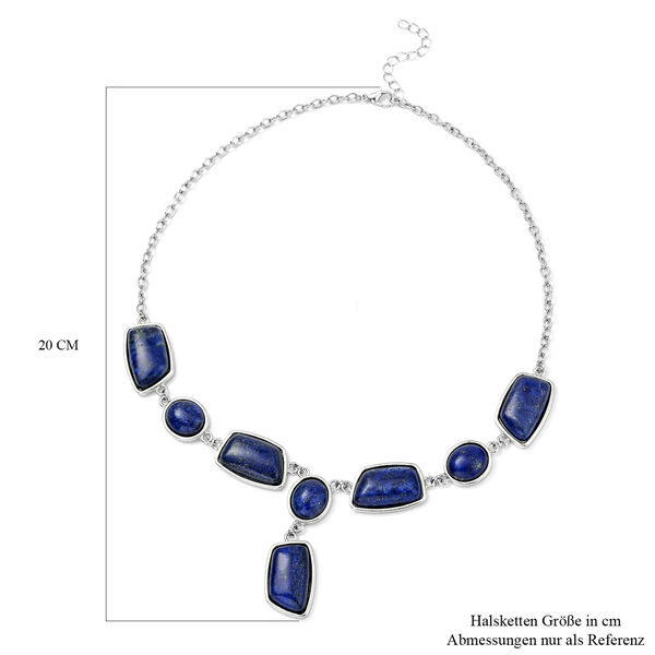 Lapislazuli-Halskette, 45 cm, silberfarben ca. 147,00 ct image number 5