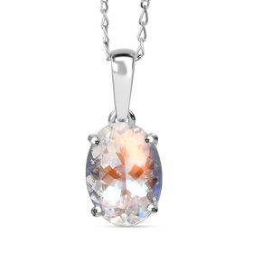 RHAPSODY - SELTENSTE AAAA Natürlicher Malagasy Mondstein Anhänger mit Kette, 950 Platin ca. 4.00 ct