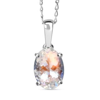 RHAPSODY - SELTENSTE AAAA Natürlicher Malagasy Mondstein Anhänger mit Kette, 950 Platin ca. 4.00 ct