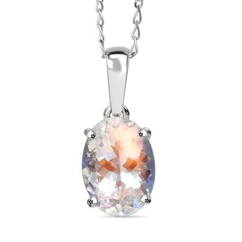 RHAPSODY - SELTENSTE AAAA Nat&uuml;rlicher Malagasy Mondstein Anh&auml;nger mit Kette, 950 Platin ca. 4.00 ct