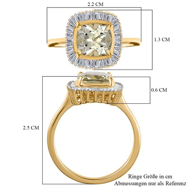 ILIANA AAA Turkizit und SI G-H Diamant-Ring in 750 Gelbgold - 2,87 ct. image number 7