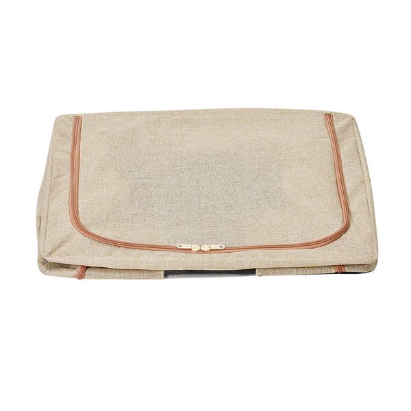 66L Stapelbare Aufbewahrungsbox mit Metallrahmen, Beige image number 10