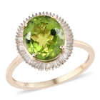 Peridot und Diamant Halo-Ring in Gelbgold image number 3