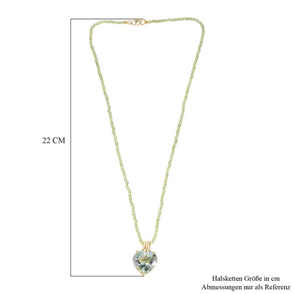 D'Joy AA Prasiolith, Peridot Schmuckset ca. 50 cm 925 Silber 750 Gelbgold Vermeil ca. 31.30 ct image number 5