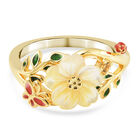 JARDIN KOLLEKTION Gelb Perlmutt und Citrin Blumen Ring 925 Silber Gelbgold Vergoldet image number 0