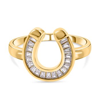 Lustro Stella - Wei&szlig;er Zirkonia Ring, 925 Silber vergoldet (Gr&ouml;&szlig;e 16.00) ca. 0,72 ct