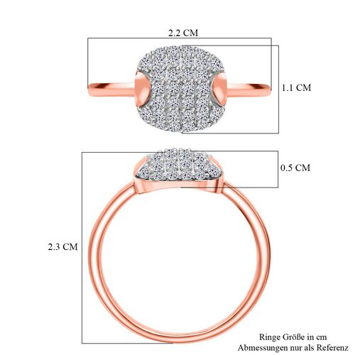 Lab Grown Diamant SI Ring 925 Silber 750 Roségold Vermeil (Größe 18.00) ca. 0,51 ct image number 5