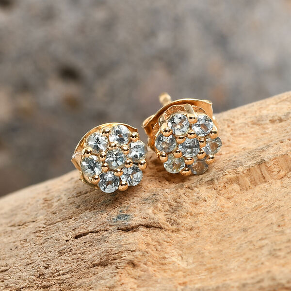 Alexandrit-Ohrringe, 925 Silber Gelbgold Vermeil ca. 0,50 ct image number 2