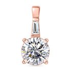 Moissanit Anhänger 925 Silber 750 Roségold Vermeil ca. 1.84 ct