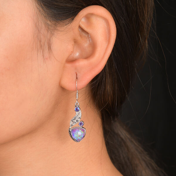 Sajen Silber-Opal Dublett, Regenbogen Lavendel Ohrringe 925 Silber rhodiniert ca. 9.73 ct image number 2