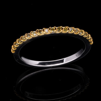 Gelber Diamant Ring, 925 Silber Gelbgold Vermeil, (Gr&ouml;&szlig;e 18.00) ca. 0.25 ct