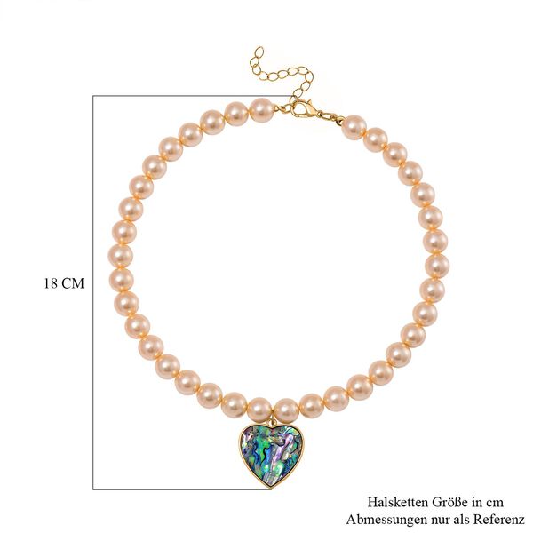 Goldene Muschelkernperlen und Abalone Muschel Halskette, 45 cm - 335 ct. image number 5