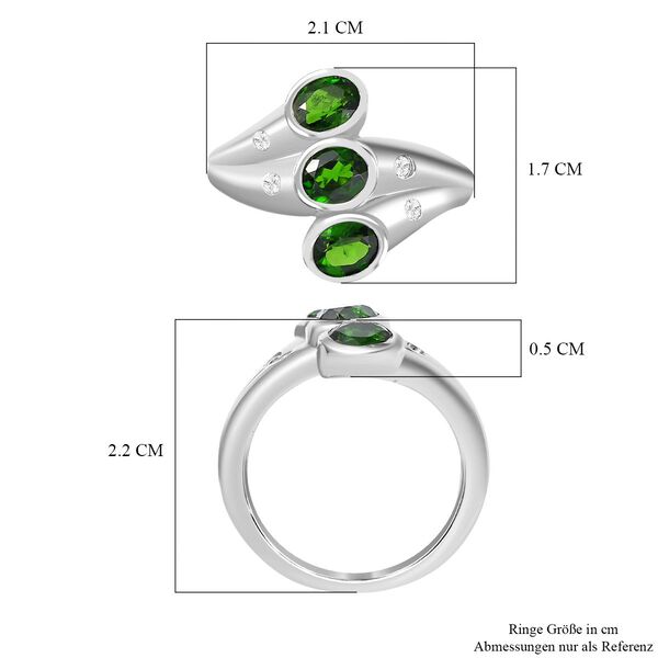 AA nat&uuml;rlicher Chromdiopsid und Zirkon-Ring - 1,28 ct. image number 7