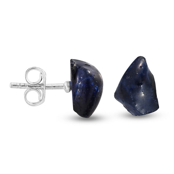 Handgearbeitete Masoala Saphir Fancy-Schliff-Ohrstecker, (Fissure gef&uuml;llt), 925 Silber platiniert ca. 7,60 ct image number 4