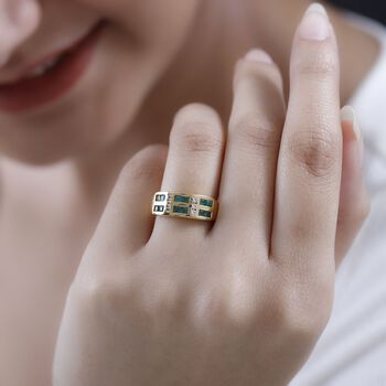 Kagem sambischer Smaragd und Zirkon-Ring - 0,84 ct.