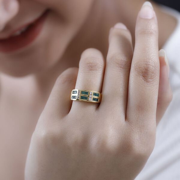 Kagem sambischer Smaragd und Zirkon-Ring - 0,84 ct. image number 3