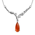 Orange Onyx Halskette ca. 45 cm Edelstahl ca. 5.45 ct