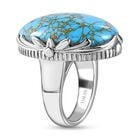 Blauer Türkis Ring, Edelstahl (Größe 17.00) ca. 19.00 ct image number 4