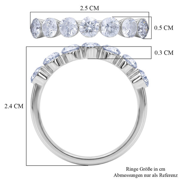 LUXURIANT DIAMOND - Lab Grown Diamant SI-GH Ring 925 Silber Rhodiniert (Gr&ouml;&szlig;e 17.00) ca. 2,00 ct image number 6