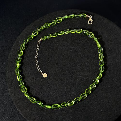 LUXORO zertifiziert und geprüft AAA Peridot Halskette in 585 Gold, 45+5 cm - 130 ct. image number 1