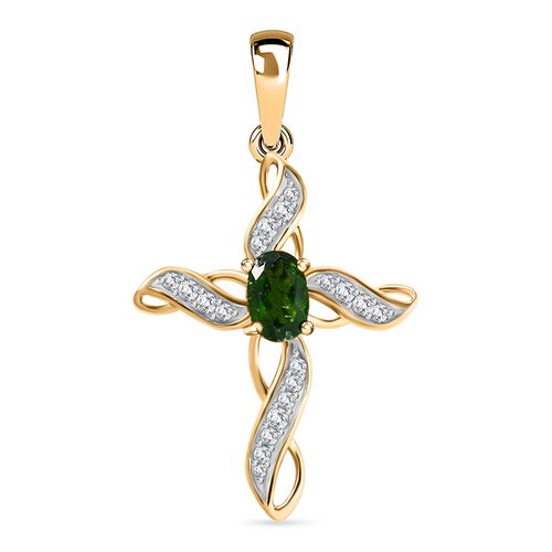 Natürlicher Chromdiopsid und Zirkon-Anhänger - 0,67 ct. image number 0